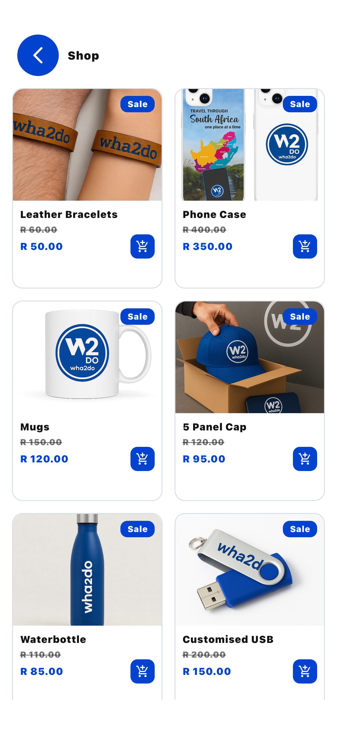 Wha2do Shop Interface