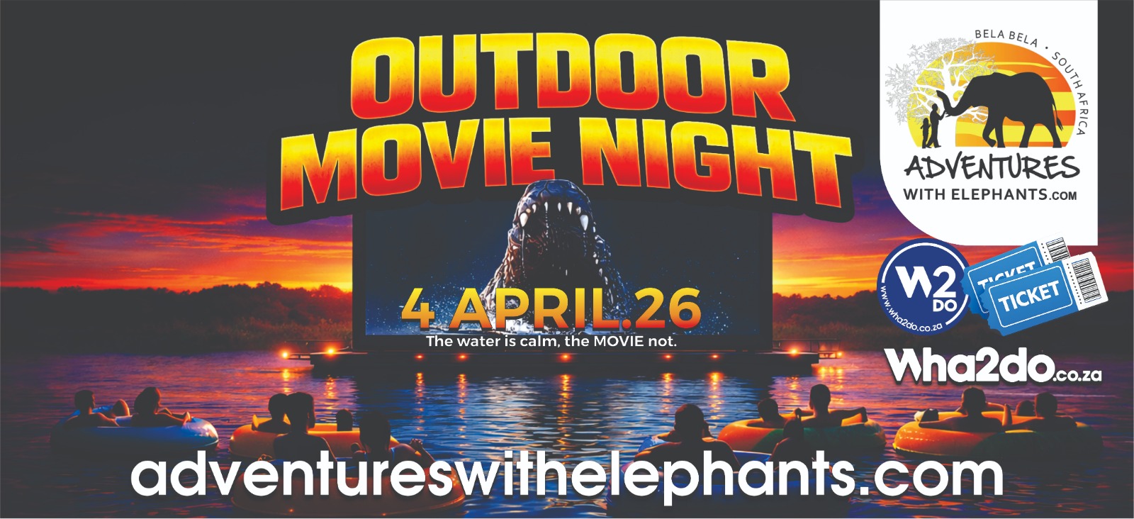 Outdoor Movie Night - 4 April 2026 at Adventures with Elephants, Bela Bela